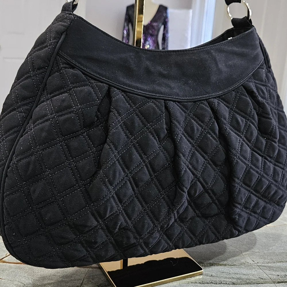 Vera Bradley Black Quilted Hobo Bag
